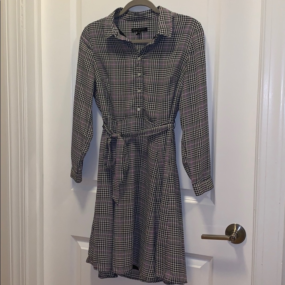 Plaid houndstooth dress